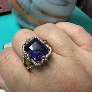 Estate Purple and Gold Gemstone Ring